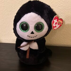 Grimm the grim reaper Halloween TY plush. With heart tag